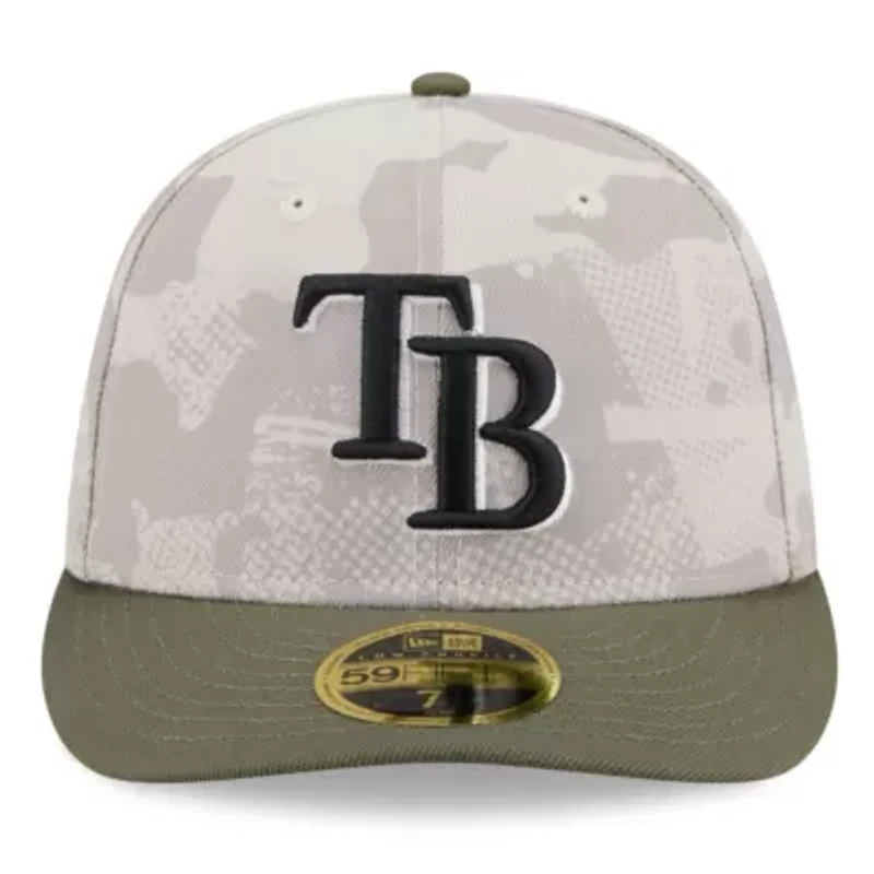 MLB Light Beige/Olive Tampa Bay Rays 2025 Armed Forces Day Low 59FIFTY Fitted Hat