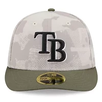 MLB Light Beige/Olive Tampa Bay Rays 2025 Armed Forces Day Low 59FIFTY Fitted Hat