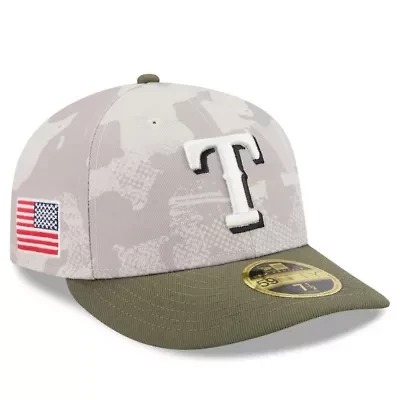 MLB Light Beige/Olive Texas Rangers 2025 Armed Forces Day Low 59FIFTY Fitted Hat