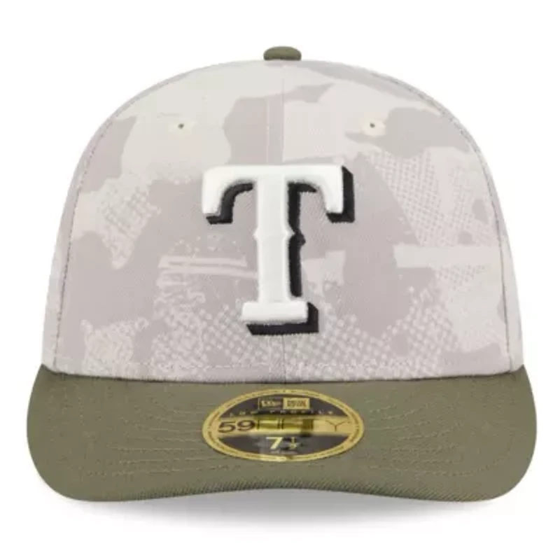 MLB Light Beige/Olive Texas Rangers 2025 Armed Forces Day Low 59FIFTY Fitted Hat
