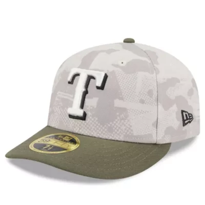 MLB Light Beige/Olive Texas Rangers 2025 Armed Forces Day Low 59FIFTY Fitted Hat