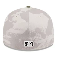 MLB Light Beige/Olive Texas Rangers 2025 Armed Forces Day Low 59FIFTY Fitted Hat