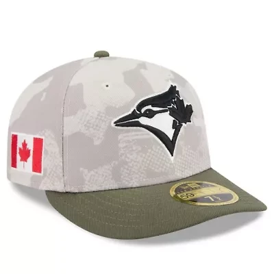 Toronto Blue Jays MLB Light Beige/Olive 2025 Armed Forces Day Low 59FIFTY Fitted Hat