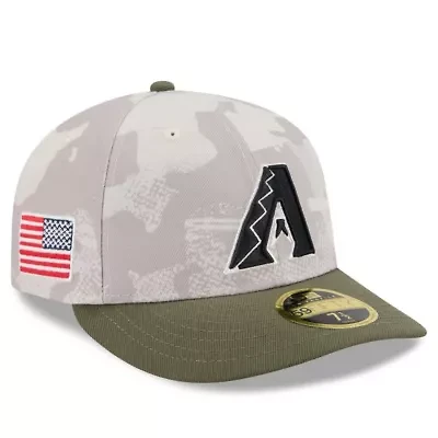 MLB Light Beige/Olive Arizona Diamondbacks 2025 Armed Forces Day Low 59FIFTY Fitted Hat
