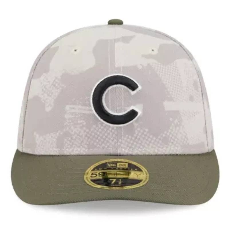 MLB Light Beige/Olive Chicago Cubs 2025 Armed Forces Day Low 59FIFTY Fitted Hat