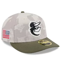 MLB Light Beige/Olive Baltimore Orioles 2025 Armed Forces Day Low 59FIFTY Fitted Hat