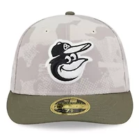 MLB Light Beige/Olive Baltimore Orioles 2025 Armed Forces Day Low 59FIFTY Fitted Hat