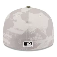 MLB Light Beige/Olive Baltimore Orioles 2025 Armed Forces Day Low 59FIFTY Fitted Hat