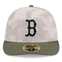 Boston Red Sox MLB Light Beige/Olive 2025 Armed Forces Day Low 59FIFTY Fitted Hat