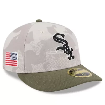 Chicago White Sox MLB Light Beige/Olive 2025 Armed Forces Day Low 59FIFTY Fitted Hat