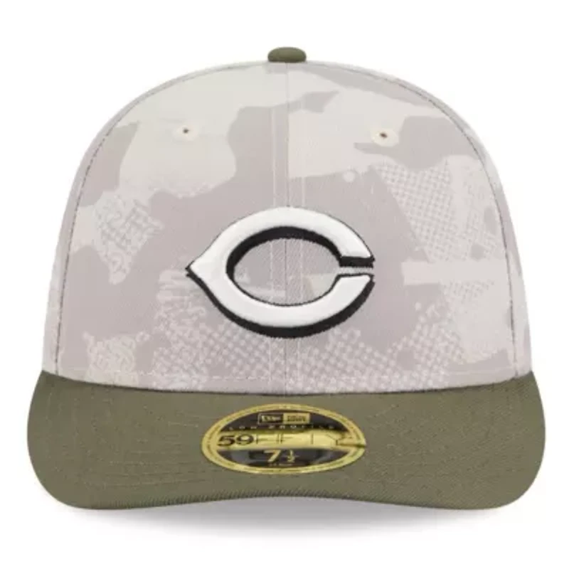 MLB Light Beige/Olive Cincinnati Reds 2025 Armed Forces Day Low 59FIFTY Fitted Hat