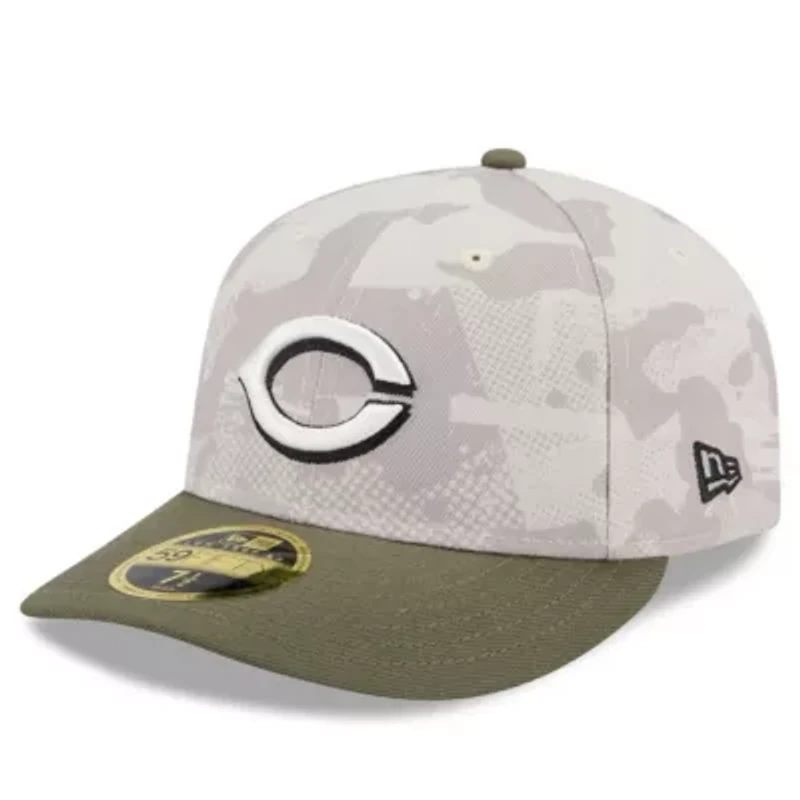 MLB Light Beige/Olive Cincinnati Reds 2025 Armed Forces Day Low 59FIFTY Fitted Hat