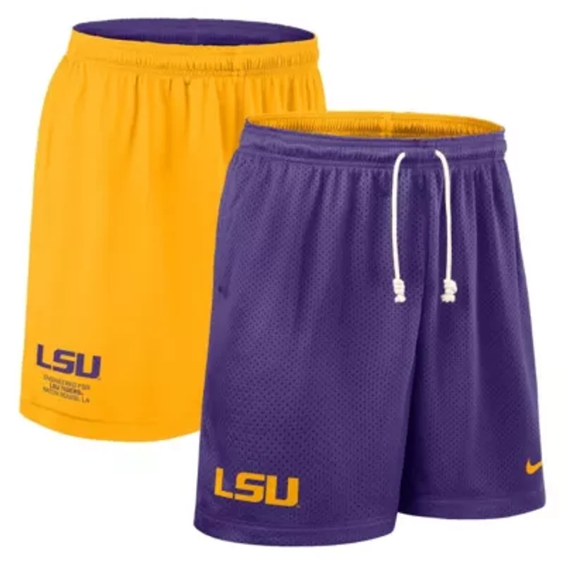 NCAA Nike Purple/Gold LSU Tigers 2025 Sideline Reversible Dri-FIT Shorts