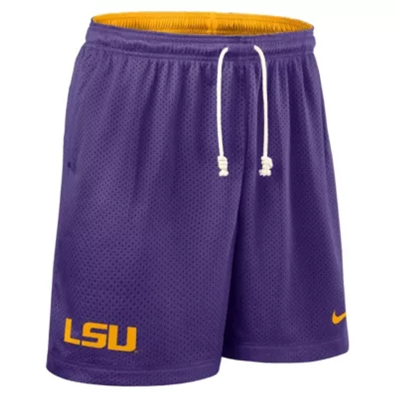 NCAA Nike Purple/Gold LSU Tigers 2025 Sideline Reversible Dri-FIT Shorts