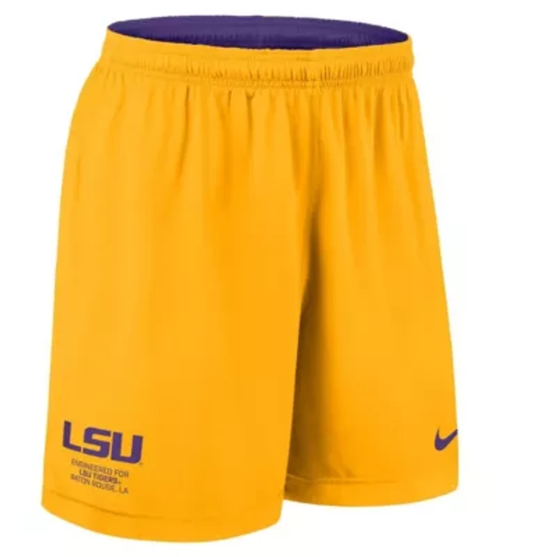 NCAA Nike Purple/Gold LSU Tigers 2025 Sideline Reversible Dri-FIT Shorts