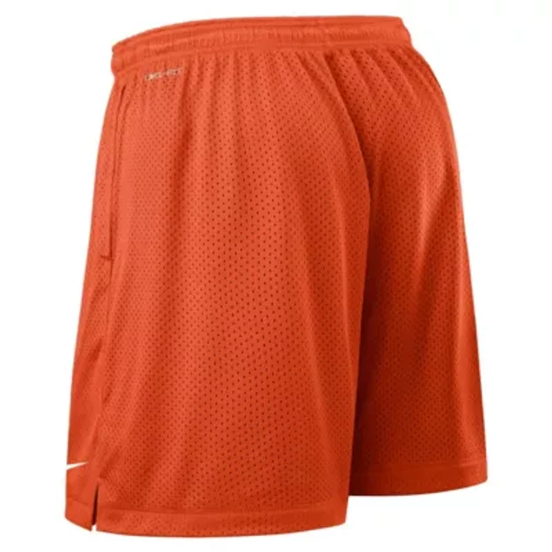 NCAA Nike Orange/Charcoal Clemson Tigers 2025 Sideline Reversible Dri-FIT Shorts
