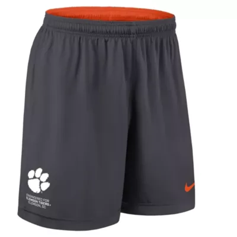 NCAA Nike Orange/Charcoal Clemson Tigers 2025 Sideline Reversible Dri-FIT Shorts