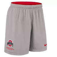 NCAA Nike Scarlet/Gray Ohio State Buckeyes 2025 Sideline Reversible Dri-FIT Shorts