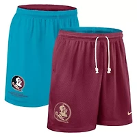 NCAA Nike Garnet/Turquoise Florida State Seminoles 2025 Sideline Reversible Dri-FIT Shorts