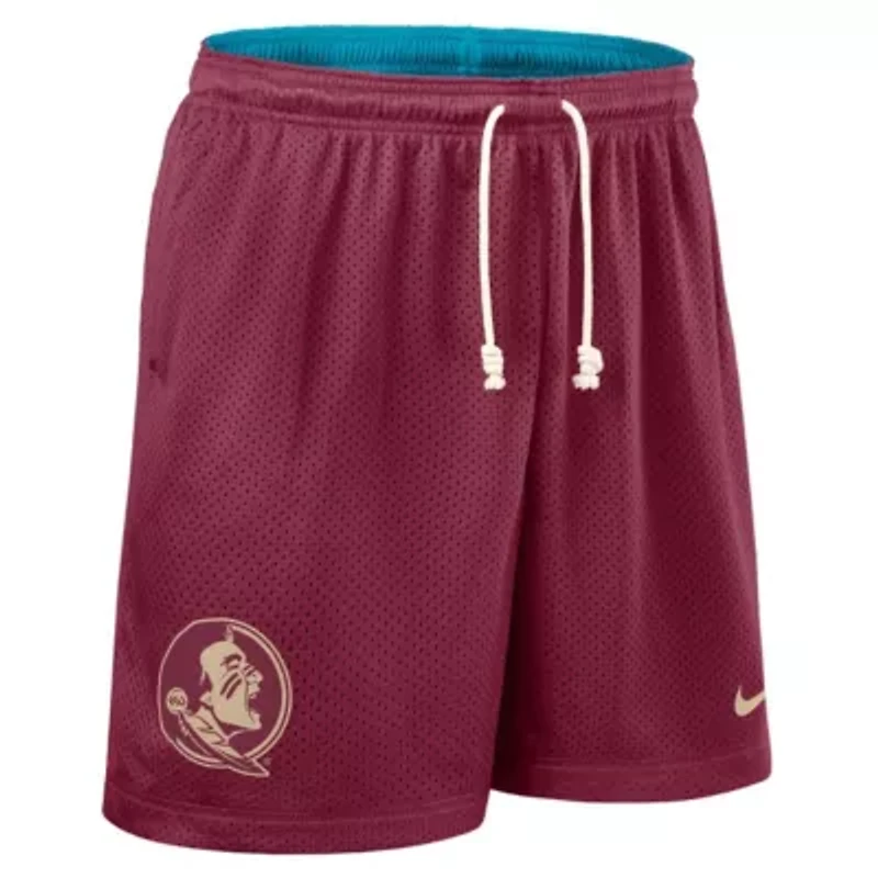 NCAA Nike Garnet/Turquoise Florida State Seminoles 2025 Sideline Reversible Dri-FIT Shorts