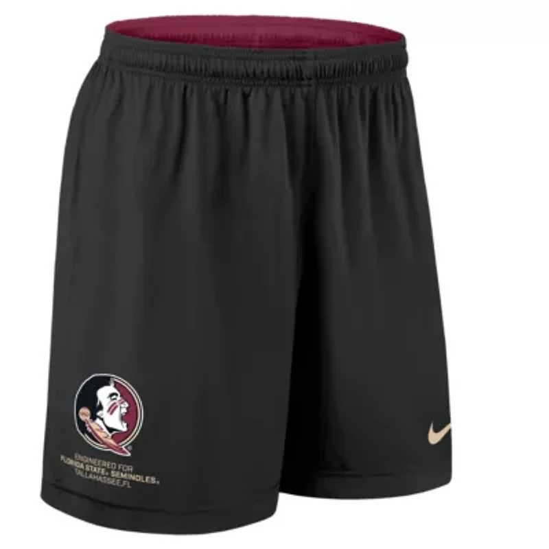 NCAA Nike Garnet/Black Florida State Seminoles 2025 Sideline Reversible Dri-FIT Shorts