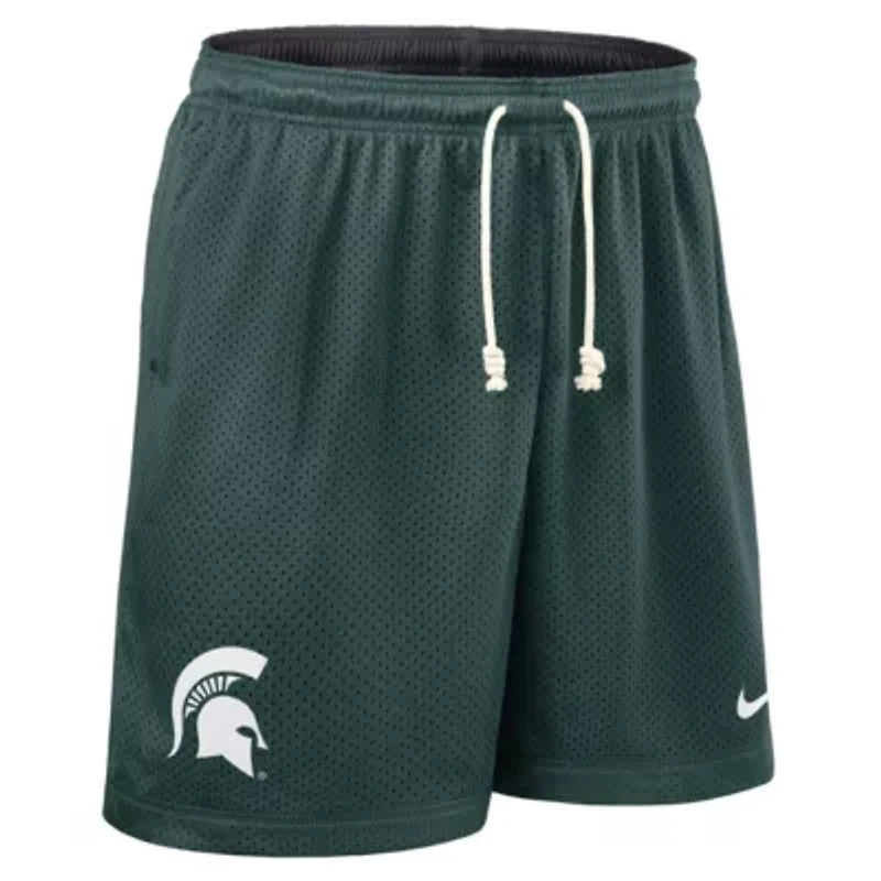 NCAA Nike Green/Charcoal Michigan State Spartans 2025 Sideline Reversible Dri-FIT Shorts
