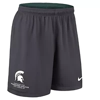 NCAA Nike Green/Charcoal Michigan State Spartans 2025 Sideline Reversible Dri-FIT Shorts