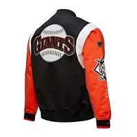 MLB Black/Orange San Francisco Giants Cooperstown Collection Team Origins Satin Full-Snap Jacket