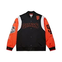 MLB Black/Orange San Francisco Giants Cooperstown Collection Team Origins Satin Full-Snap Jacket