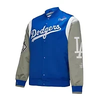 MLB Royal/Gray Los Angeles Dodgers Cooperstown Collection Team Origins Satin Full-Snap Jacket