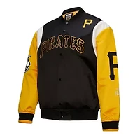 MLB Black/Gold Pittsburgh Pirates Cooperstown Collection Team Origins Satin Full-Snap Jacket