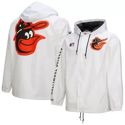 MLB Baltimore Orioles Vintage Full-Snap Hooded Coaches Jacket