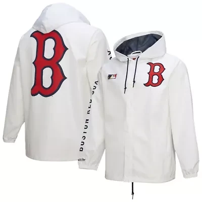 Boston Red Sox MLB Vintage Full-Snap Hooded Coaches Jacket