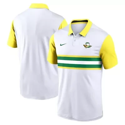 NCAA Nike White/Yellow Oregon Ducks Athletic Prep Alt Logo Vapor Dri-FIT Polo