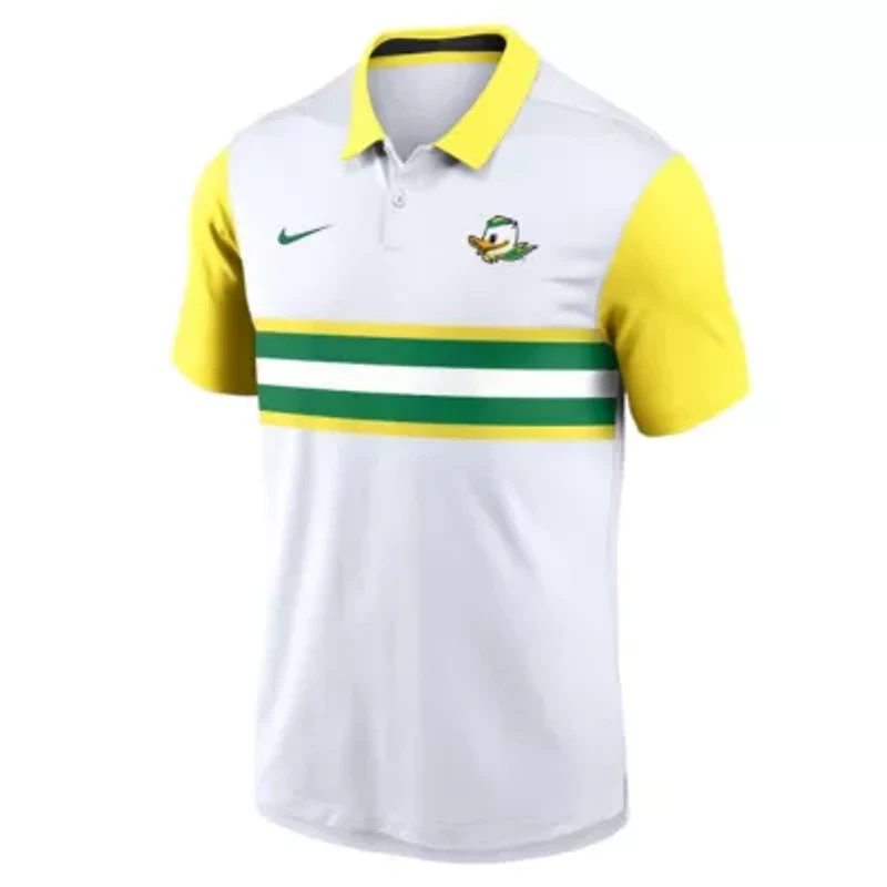 NCAA Nike White/Yellow Oregon Ducks Athletic Prep Alt Logo Vapor Dri-FIT Polo