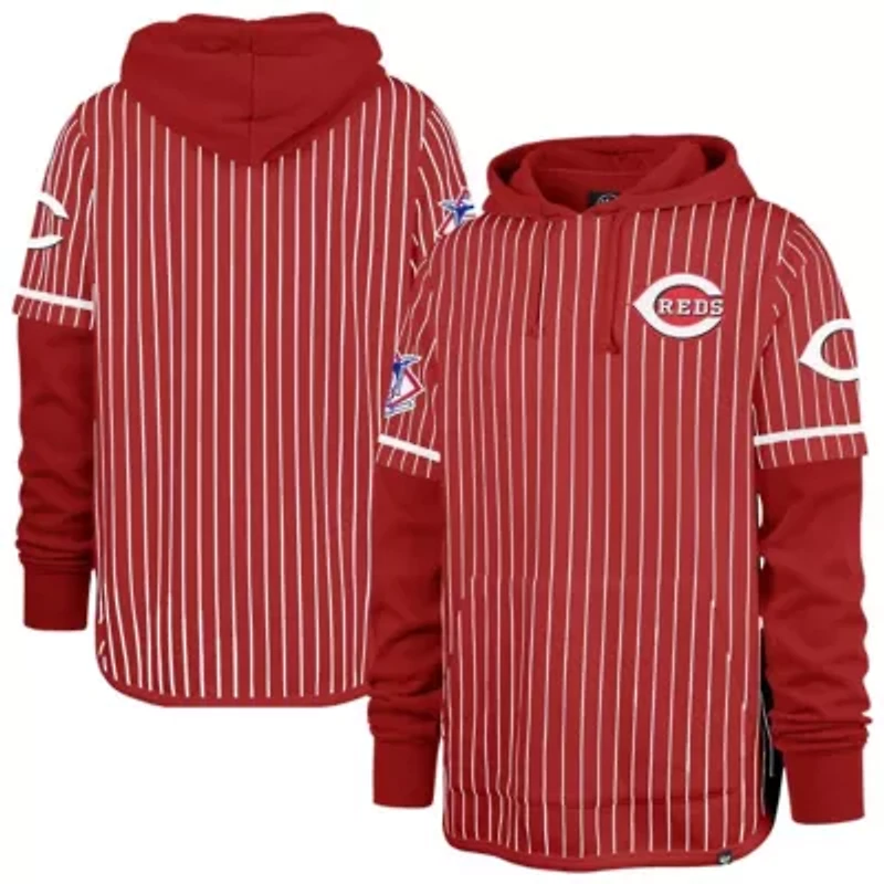MLB Cincinnati Reds Pinstripe Double Header Pullover Hoodie