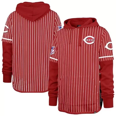 MLB Cincinnati Reds Pinstripe Double Header Pullover Hoodie