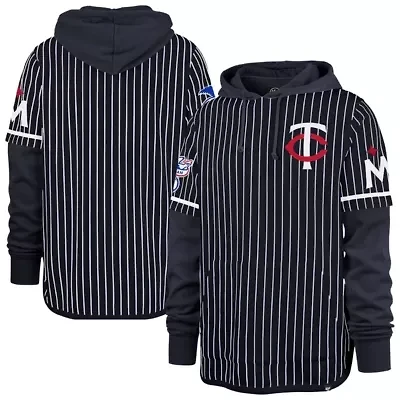 MLB Minnesota Twins Pinstripe Double Header Pullover Hoodie