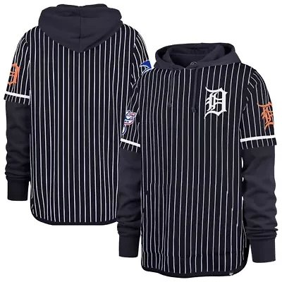 MLB Detroit Tigers Pinstripe Double Header Pullover Hoodie