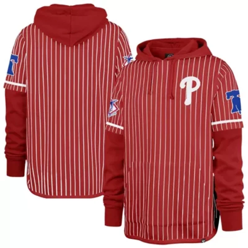 MLB Philadelphia Phillies Pinstripe Double Header Pullover Hoodie