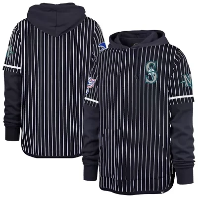 MLB Seattle Mariners Pinstripe Double Header Pullover Hoodie