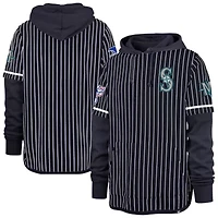 MLB Seattle Mariners Pinstripe Double Header Pullover Hoodie