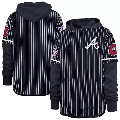 MLB Atlanta Braves Pinstripe Double Header Pullover Hoodie
