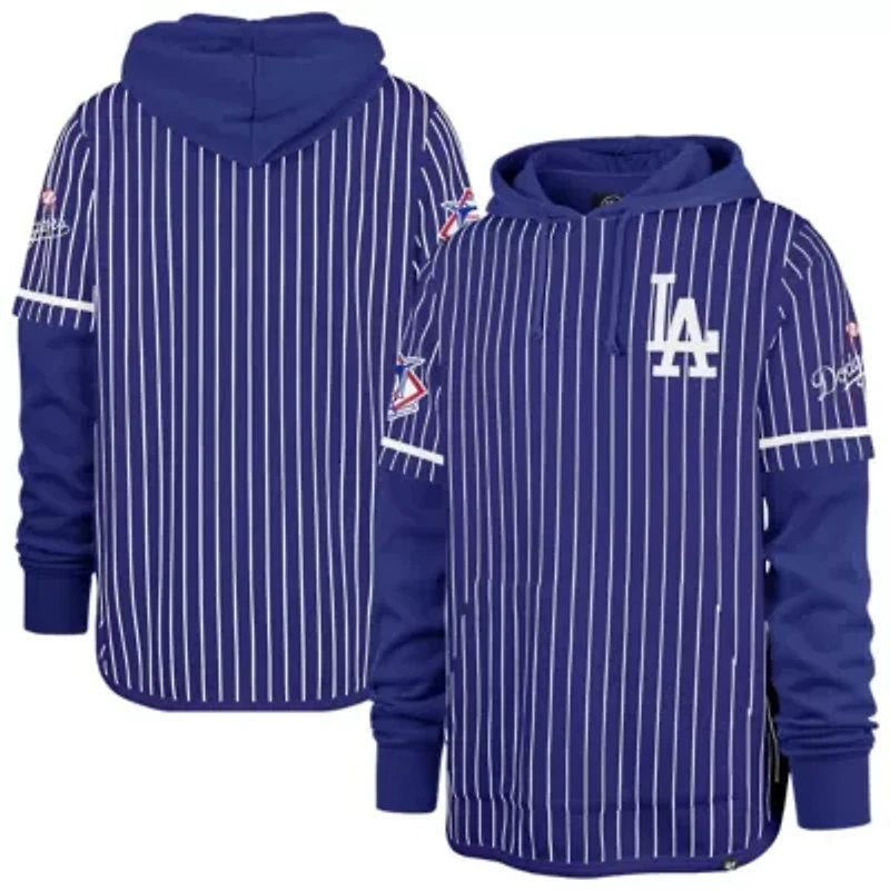 MLB Los Angeles Dodgers Pinstripe Double Header Pullover Hoodie