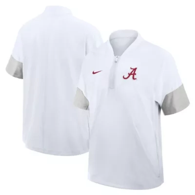 Alabama Crimson Tide NCAA Nike 2025 Sideline Short Sleeve Quarter-Zip Coach Jacket