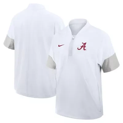 Alabama Crimson Tide NCAA Nike 2025 Sideline Short Sleeve Quarter-Zip Coach Jacket