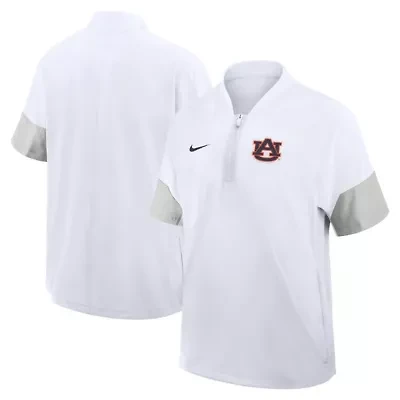 NCAA Nike Auburn Tigers 2025 Sideline Short Sleeve Quarter-Zip Coach Jacket