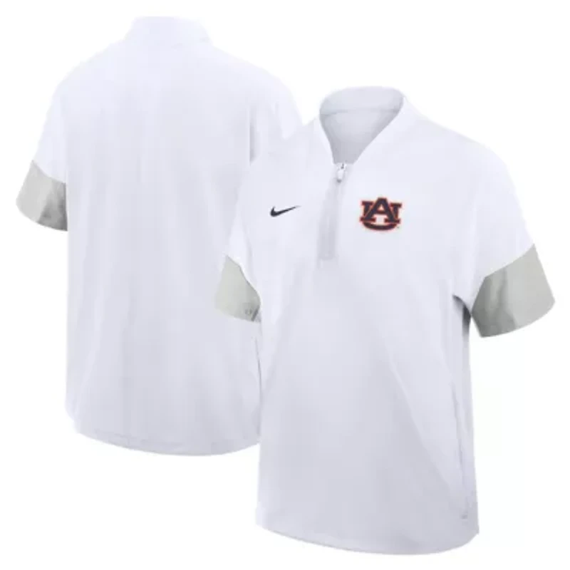 NCAA Nike Auburn Tigers 2025 Sideline Short Sleeve Quarter-Zip Coach Jacket
