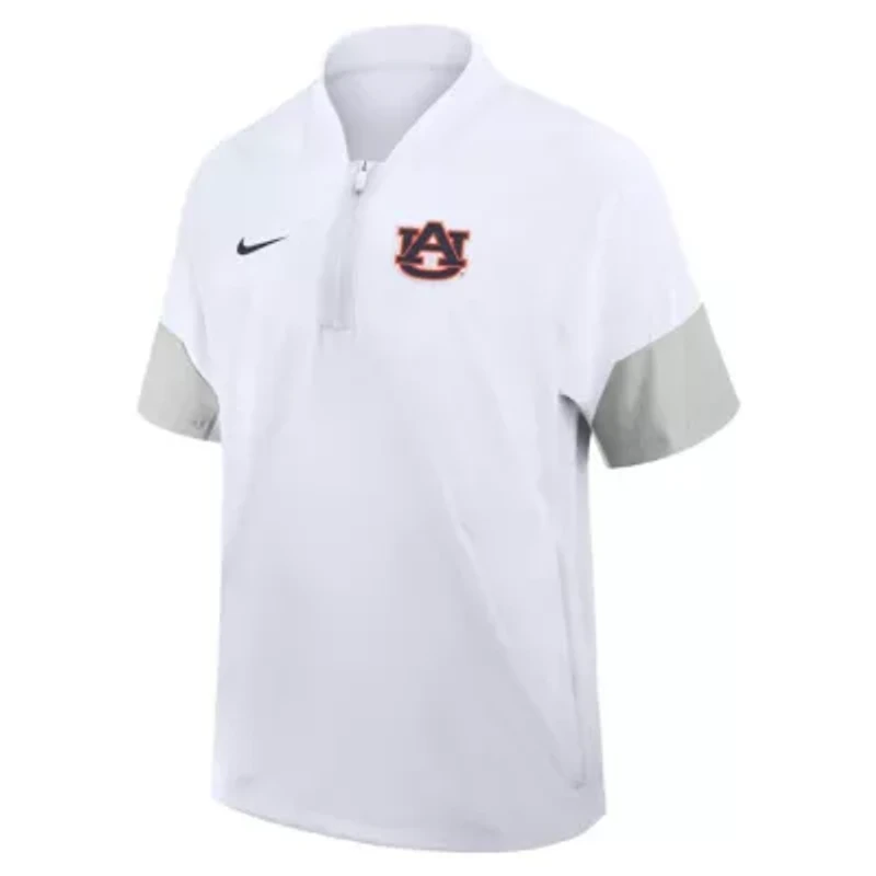 NCAA Nike Auburn Tigers 2025 Sideline Short Sleeve Quarter-Zip Coach Jacket