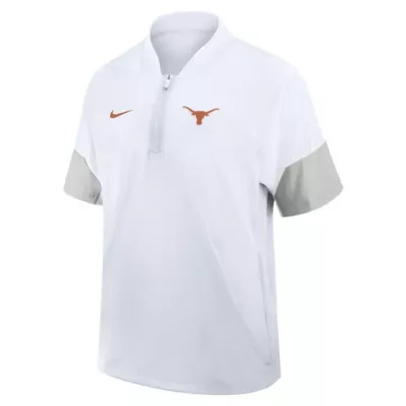 NCAA Nike Texas Longhorns 2025 Sideline Short Sleeve Quarter-Zip Coach Jacket